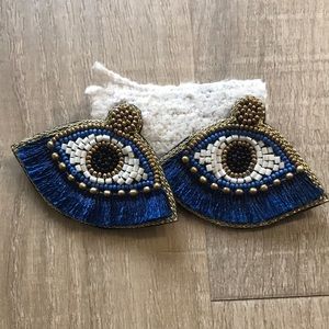 Beautiful Blue 3rd Eye Earrings, new, never worn.